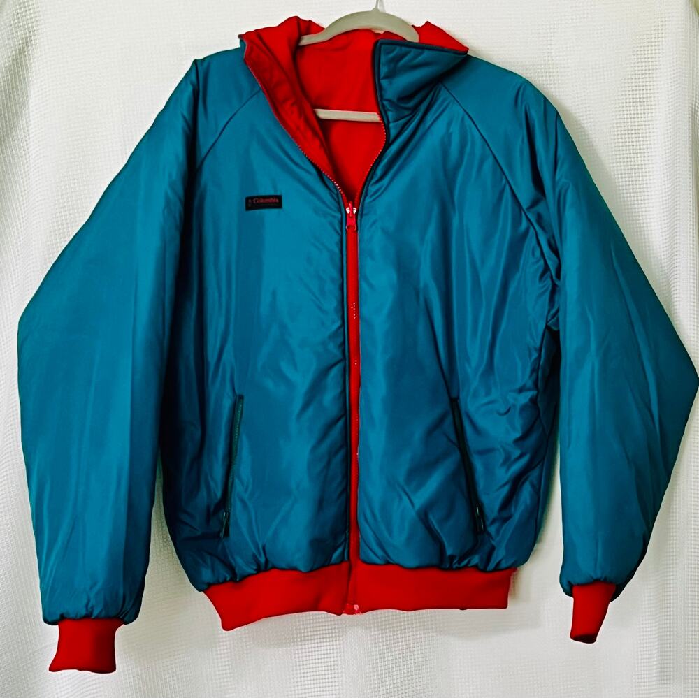 Vintage 90s Reversible Puffer Gorpcore Streetwear Retro Ski Turquoise Red Mens L